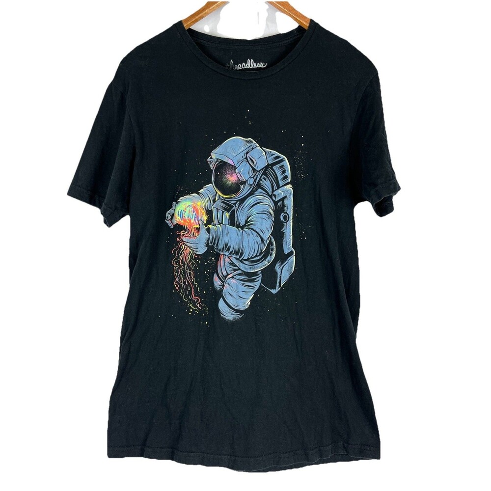 Threadless Astronaut Space Graphic Tee Black Men’… - image 1